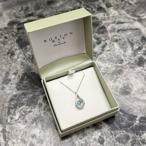 Boston Bay Diamonds silver blue topaz and white lab-created sapphire necklace